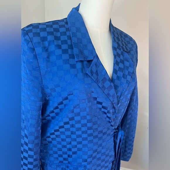 NastyGal Blue Checkered Blazer - Picture 4 of 6